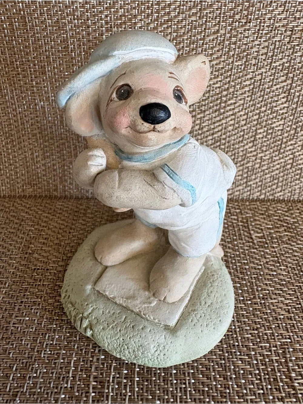 ⁠Dreamsicles Teddy Bear Batter Up Baseball Figurine Cast Iron Home Plate 1996
